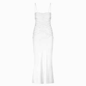 Shona Joy Luxe Ruched Bodice Midi Bridal Dress